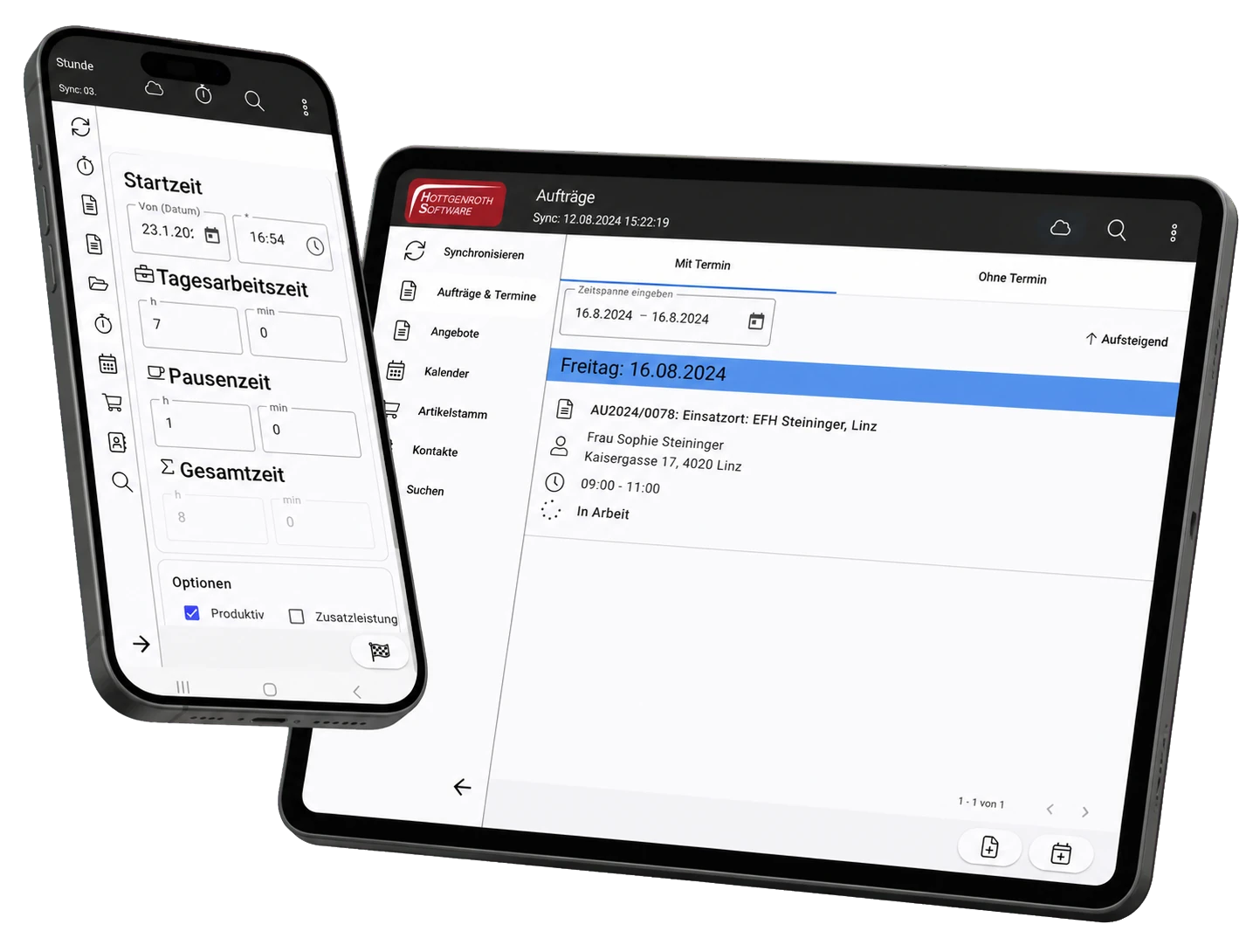Kaufmann Apps auf Smartphone und Tablet