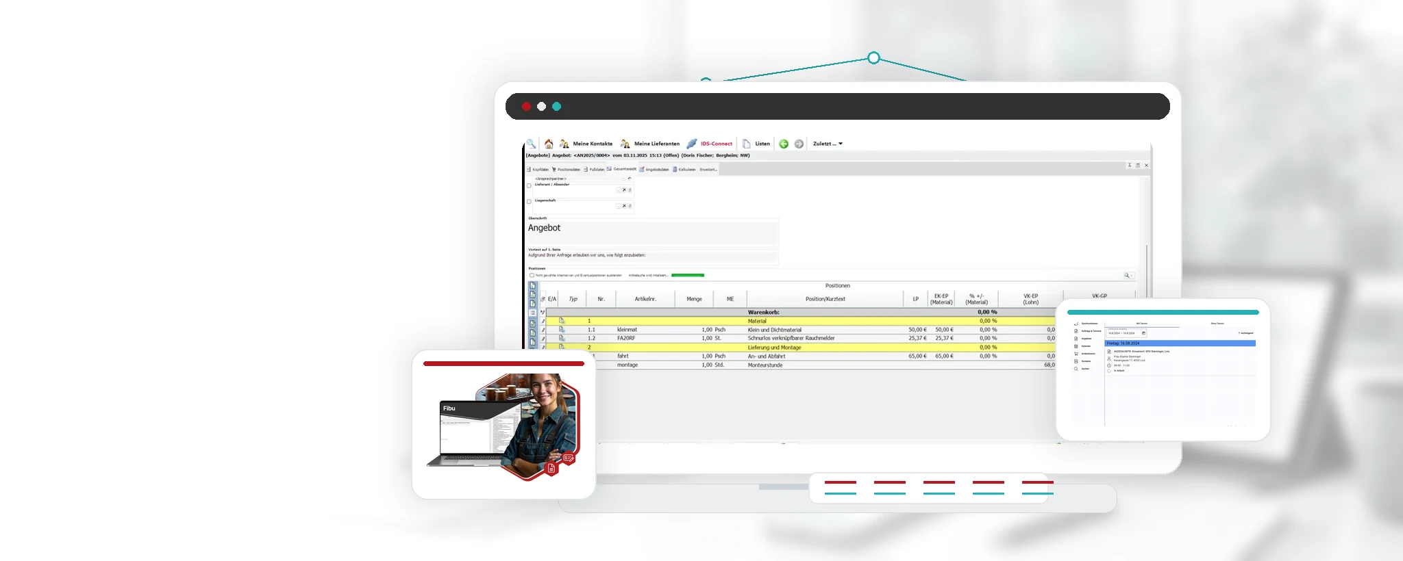 Kaufmann Software in einer Büroumgebung